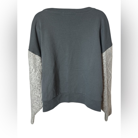 VTG Havana Oversized Cropped Sweatshirt Gray Wool Blend Balloon Knit Sleeve S - Picture 2 of 10